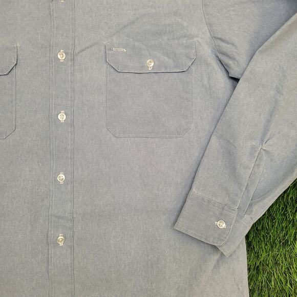 Vintage Filedmaster Button Shirt XL 16 23x30 Blue - Picture 9 of 9